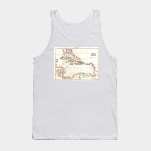 Vintage Map of The Caribbean (1818) Tank Top by Bravuramedia